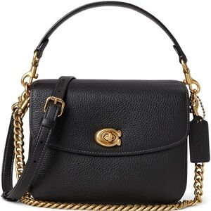 Coach Cassie 19 Black Bag with Gold Chain and two leather straps